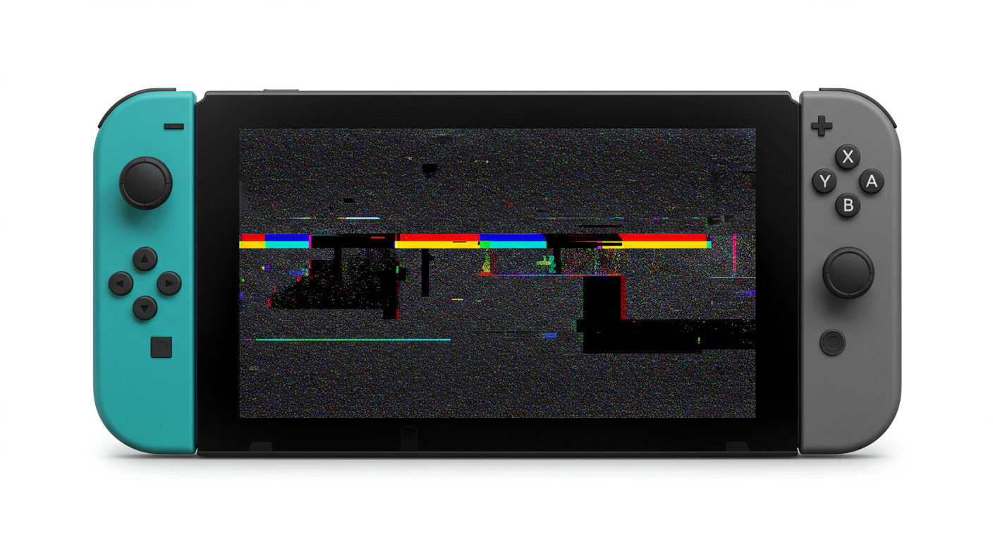 Nintendo Switchの液晶表示不良・画面トラブル修理を案内するバナー画像（白背景）