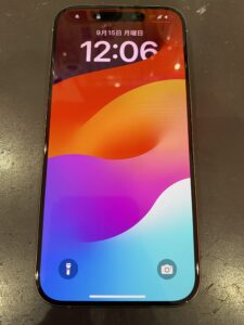 iphone15ガラスコーティング後