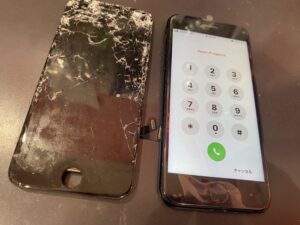 iphone7画面修理後