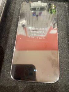 川口店で受けたiPhone14Pro液晶表示不良、ガラス割れ修理後の写真.JPG