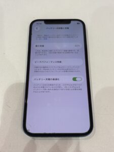 iPhone12 バッテリー交換前 最大容量82%の状態|川口市
